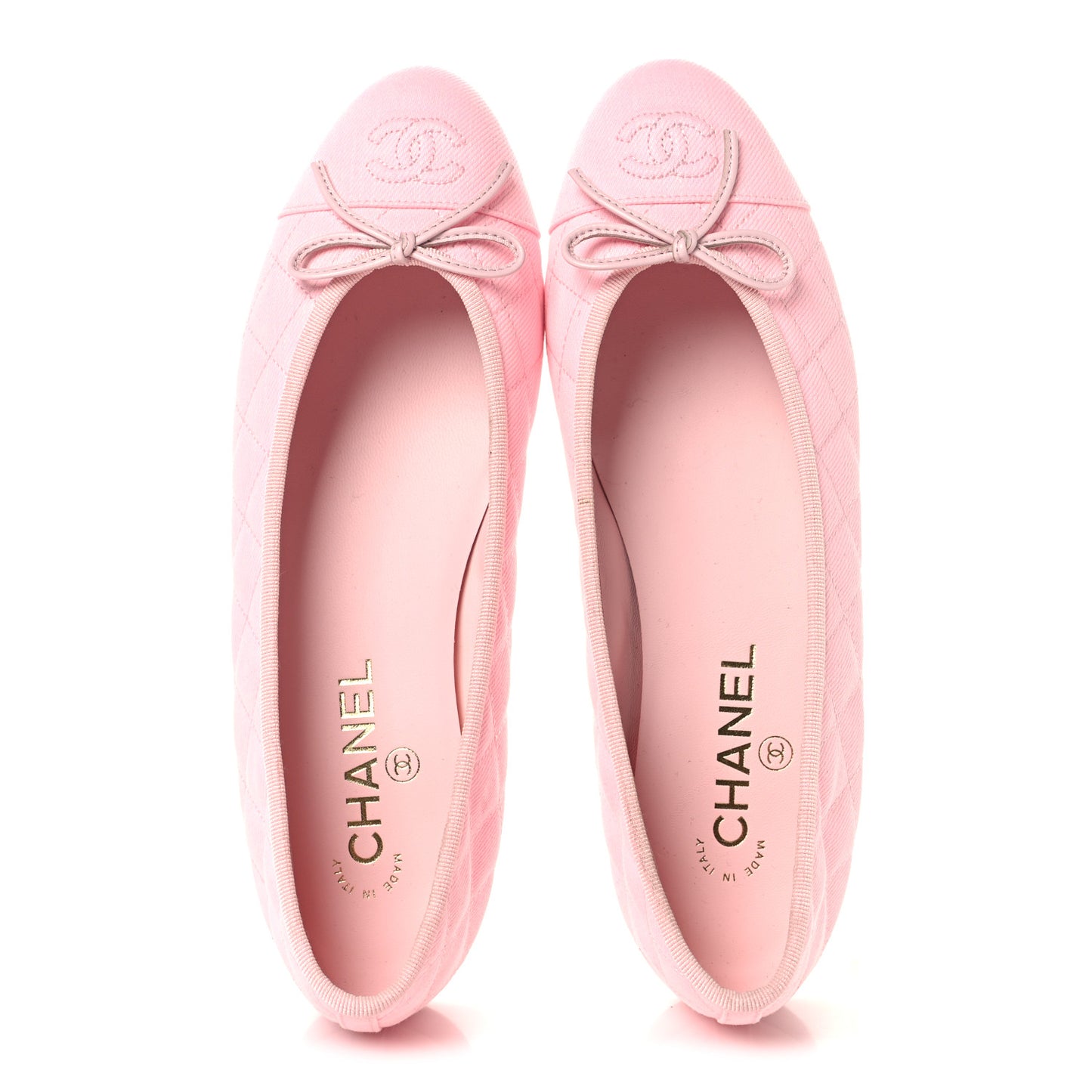 Denim CC Cap Toe Ballerina Flats 39.5 Pink