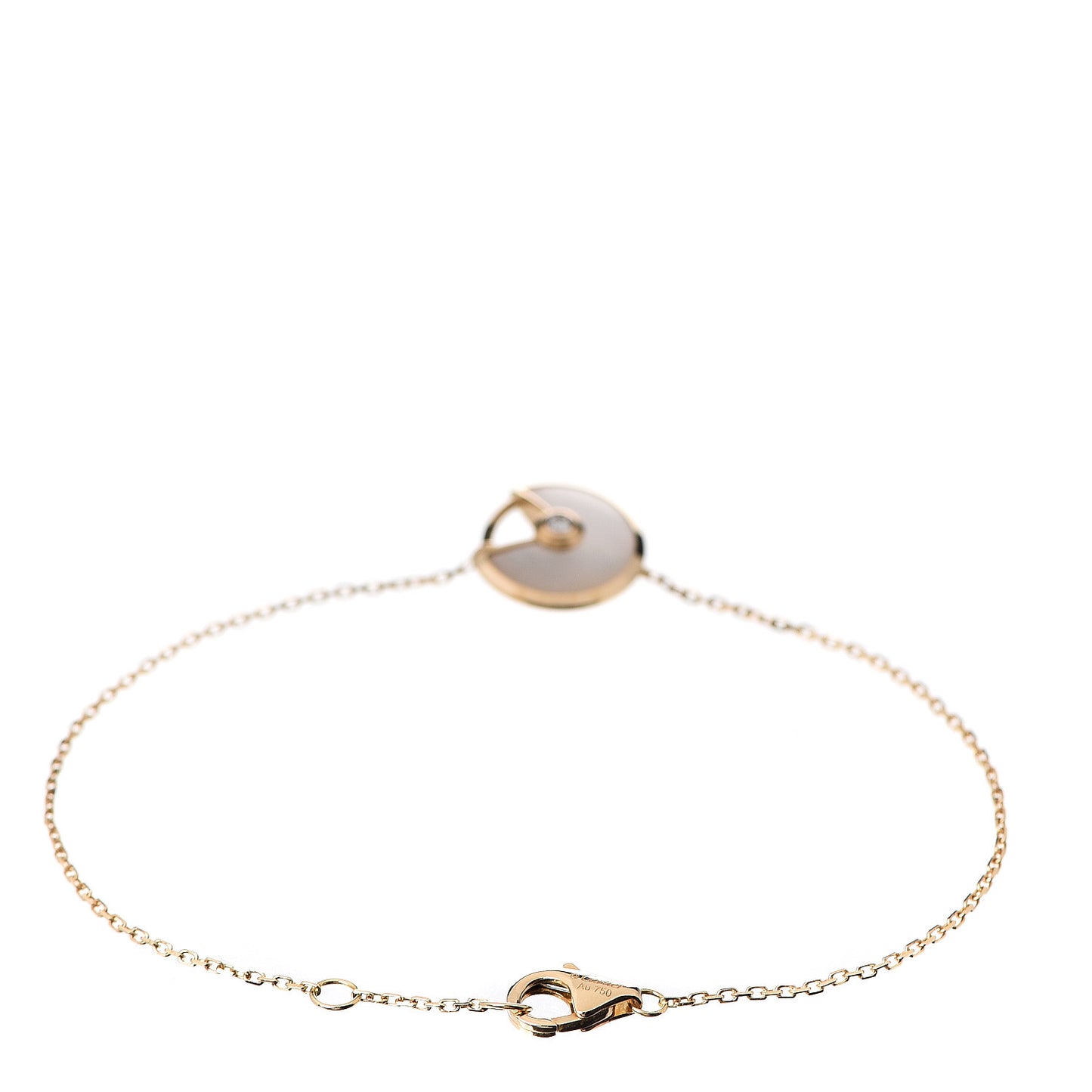 18K Yellow Gold Diamond Mother of Pearl Amulette de Cartier Bracelet