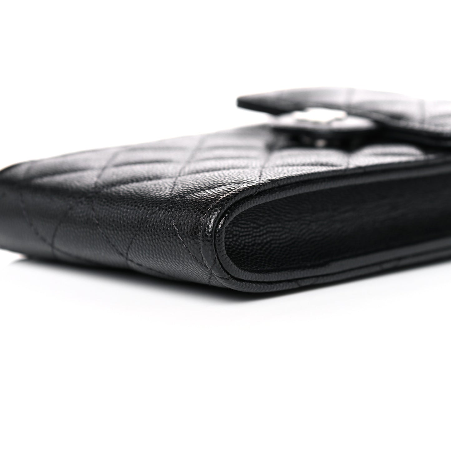 Caviar Quilted Classic Phone Holder Black