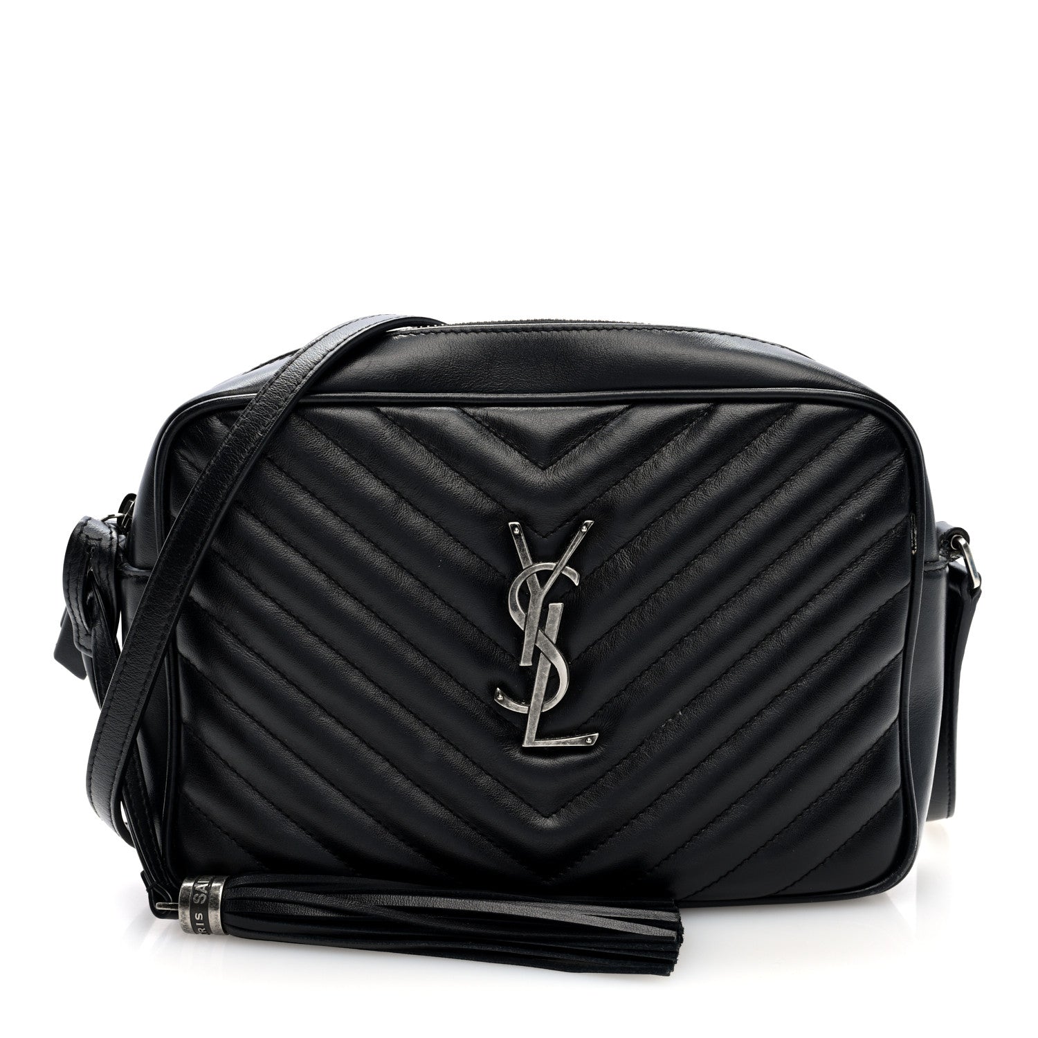 Saint Laurent Calfskin Matelasse Monogram Lou Camera Bag Black 1 of 9