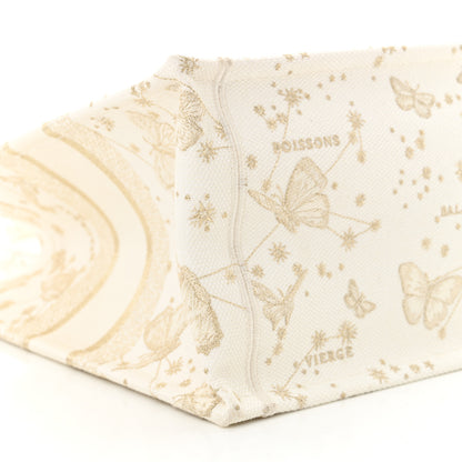 Christian Dior Canvas Embroidered Medium Butterfly Zodiac Book Tote Gold 9 of 11