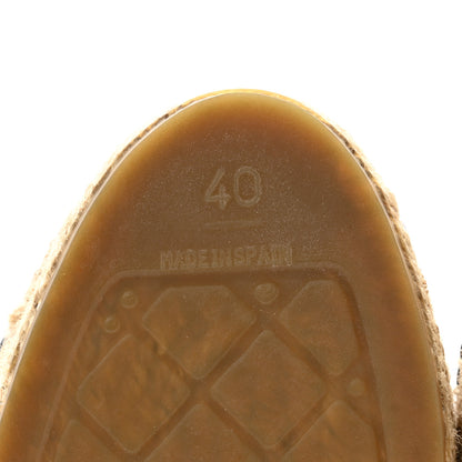 Chanel Lambskin CC Espadrilles 40 Beige Black 8 of 12