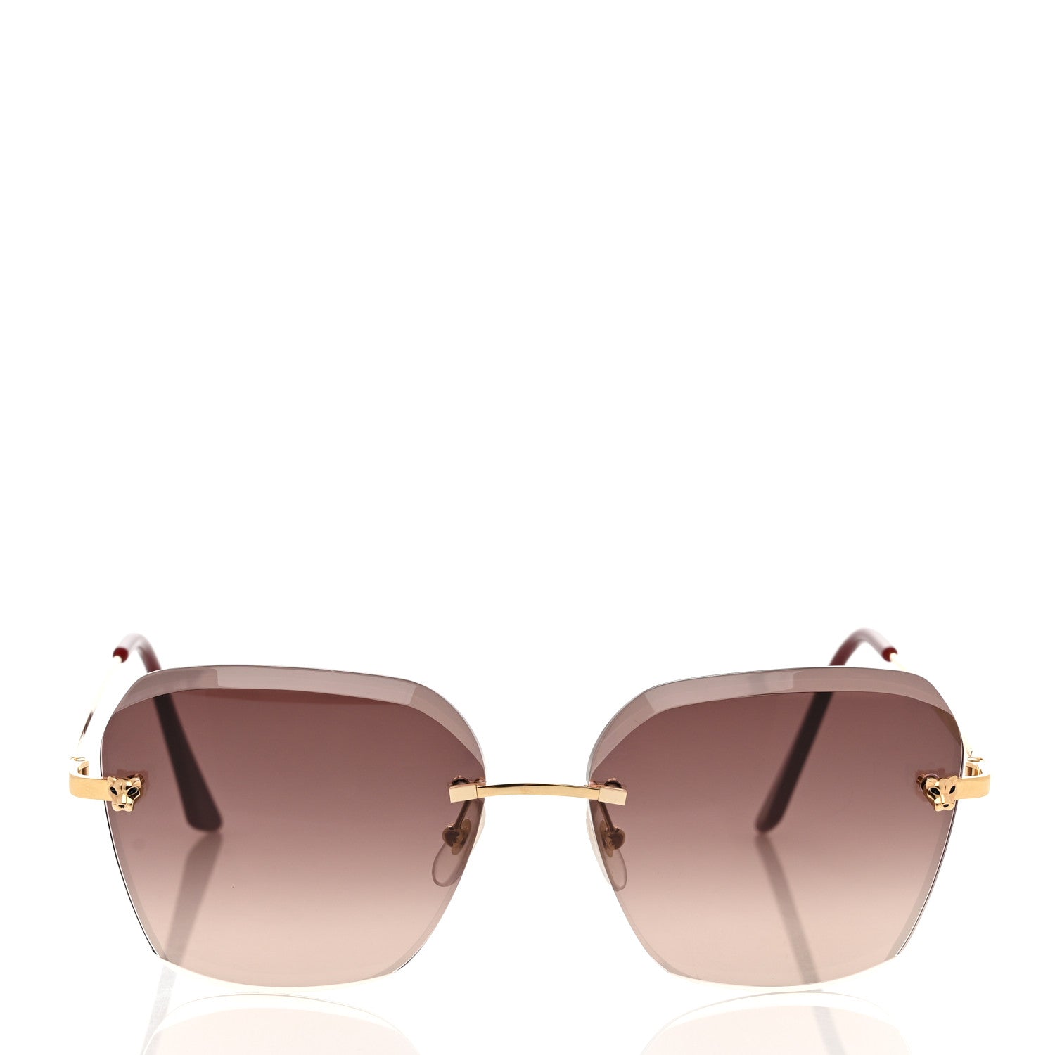 Cartier Metal Panthere De Cartier Sunglasses CT0147S Gold Red