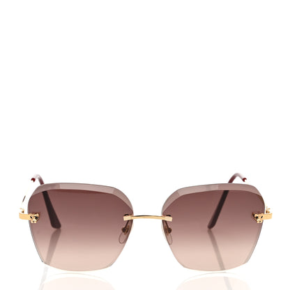 Cartier Metal Panthere De Cartier Sunglasses CT0147S Gold Red 2 of 7