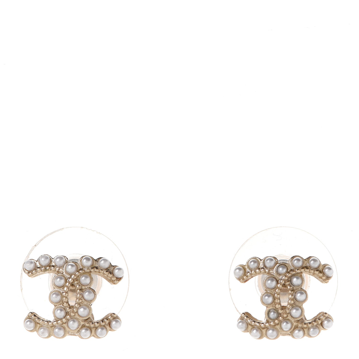 Chanel Pearl CC Earrings Light Gold 1 of 5