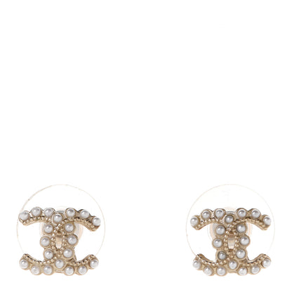 Chanel Pearl CC Earrings Light Gold 1 of 5