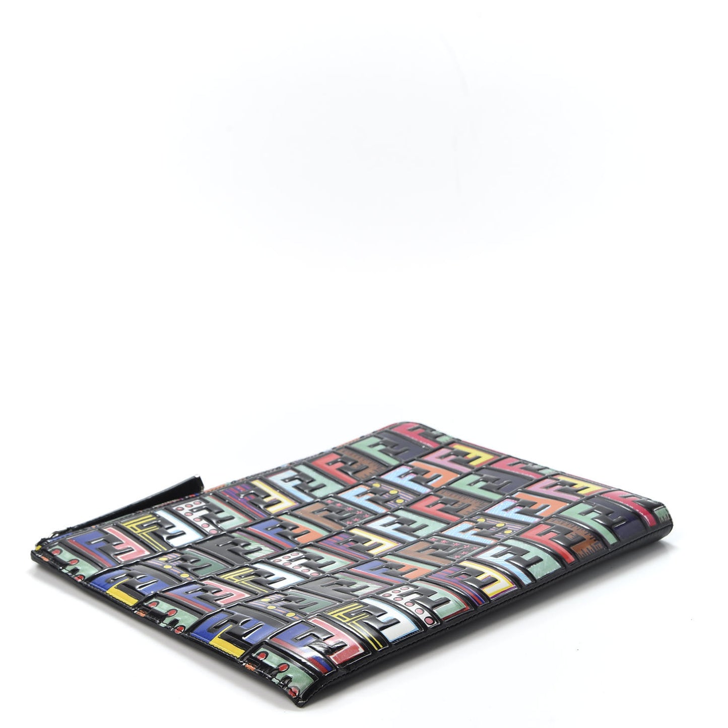 Vitello Dolce Fun Fair Embossed Zip Around Pouch Black Multicolor