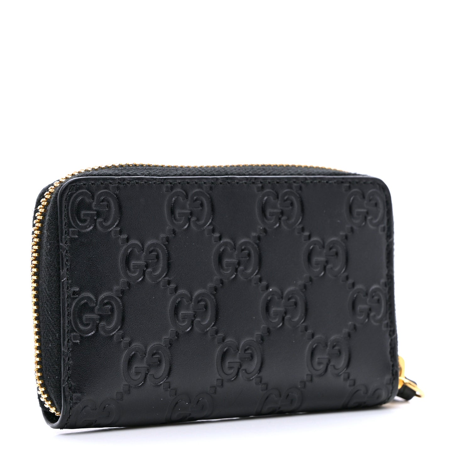 Guccissima Zip Around Card Case Black