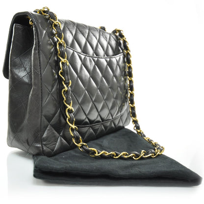 Chanel Lambskin Quilted Jumbo Flap Black 3 of 10
