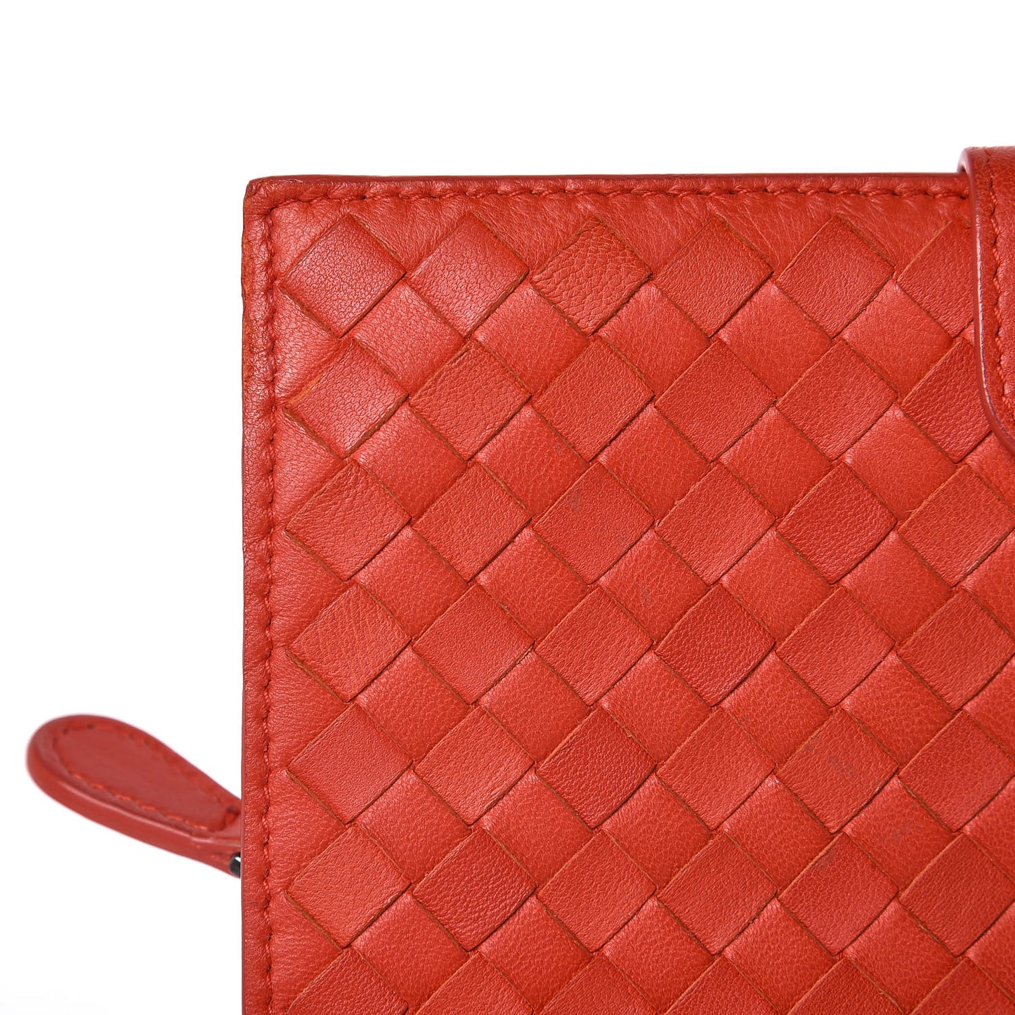 Nappa Intrecciato Continental Snap Wallet Corniola