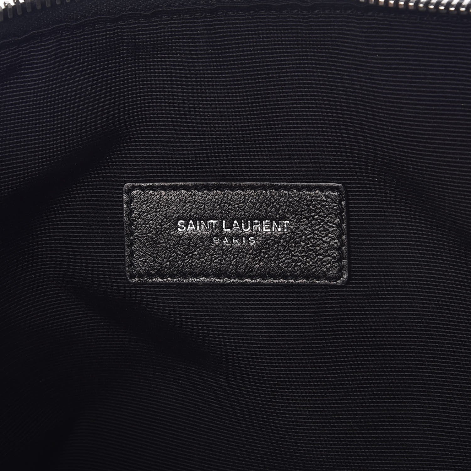 Saint Laurent Nappa Medium Letters Zip Clutch Black White 6 of 8