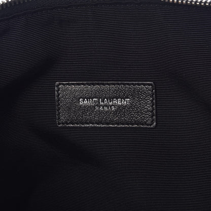 Saint Laurent Nappa Medium Letters Zip Clutch Black White 6 of 8