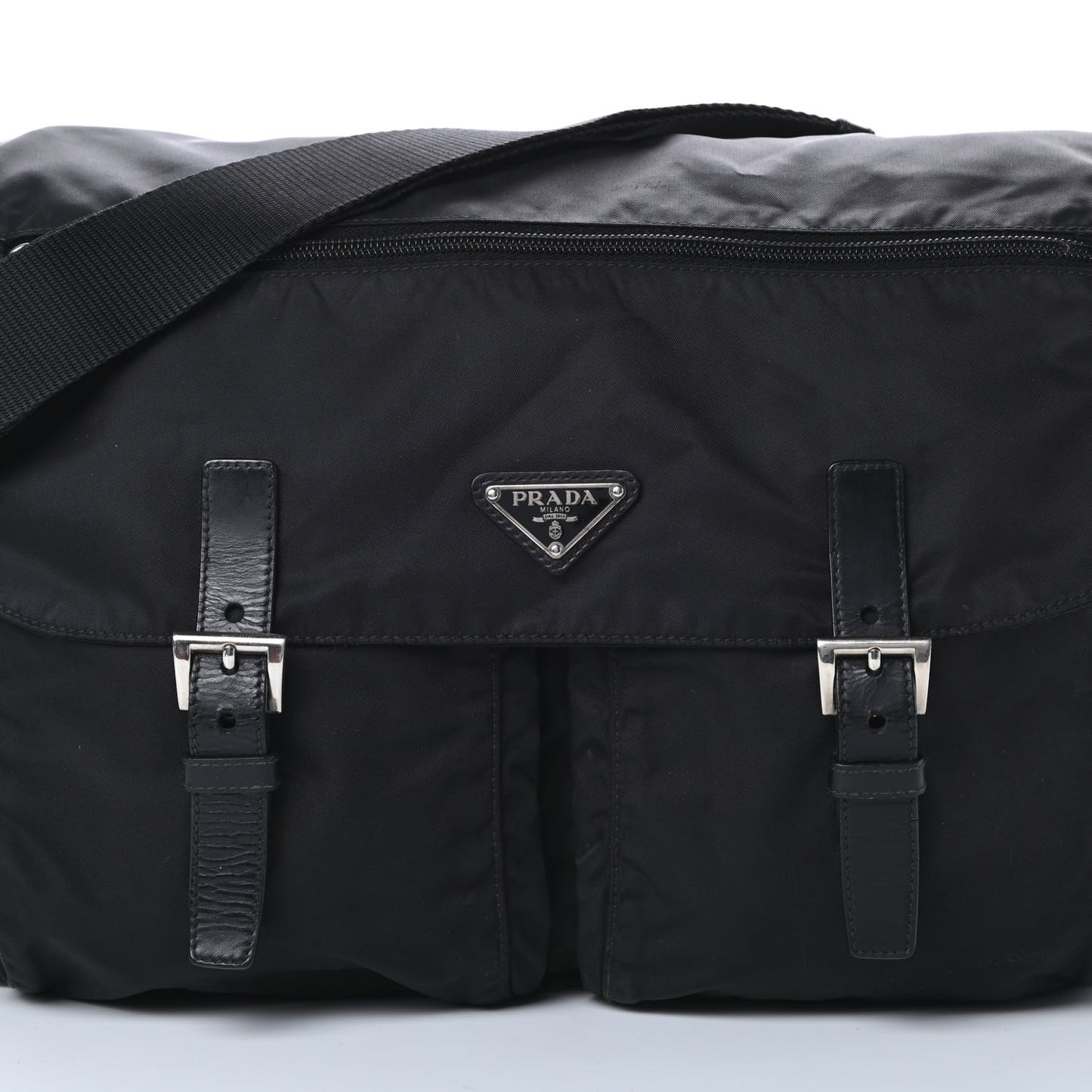 Nylon Vela Messenger Bag Black
