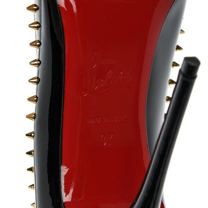 Christian Louboutin Patent Anjalina 120 Studded Pumps 37 Black 6 of 7