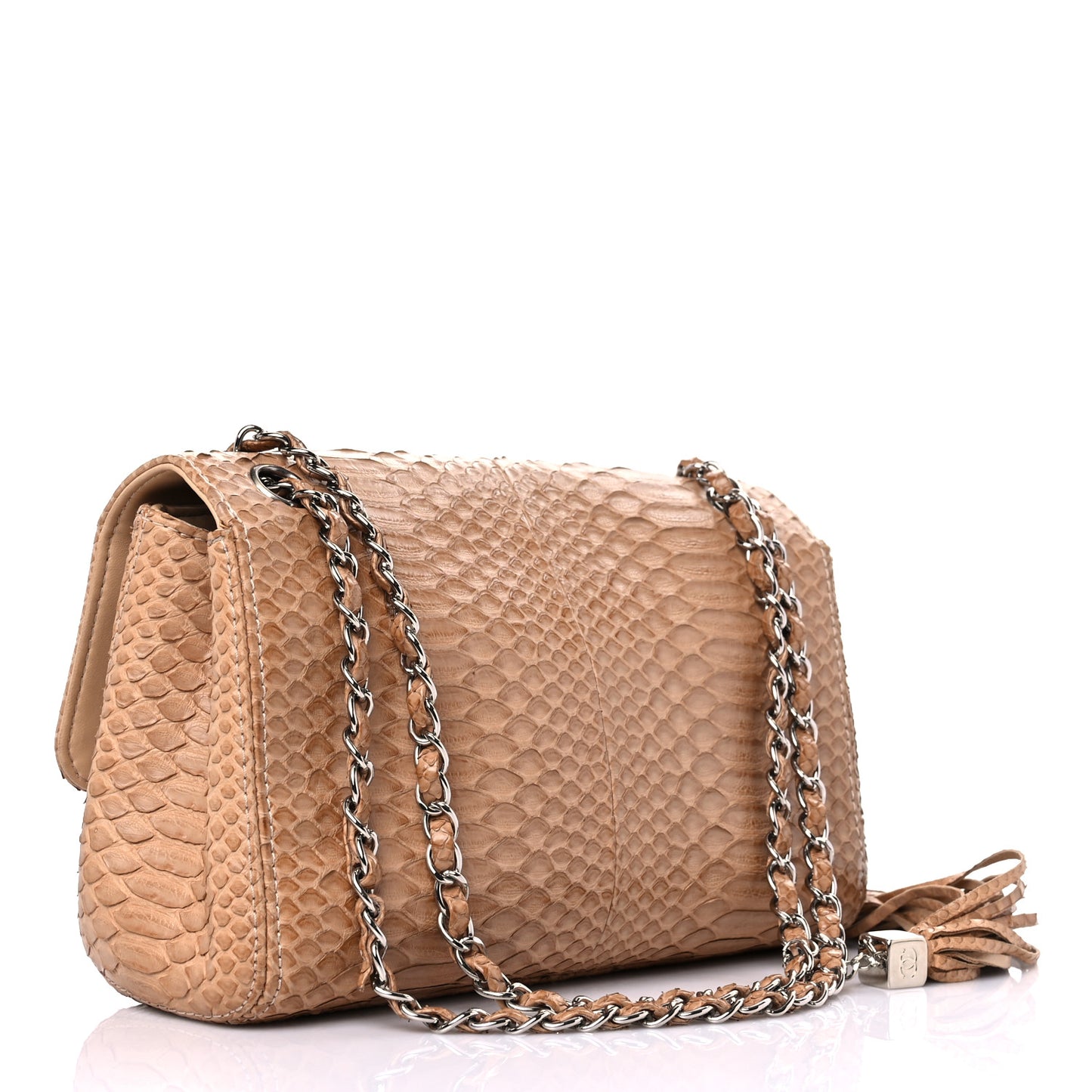 Python Medium Soho Tassel Flap Beige