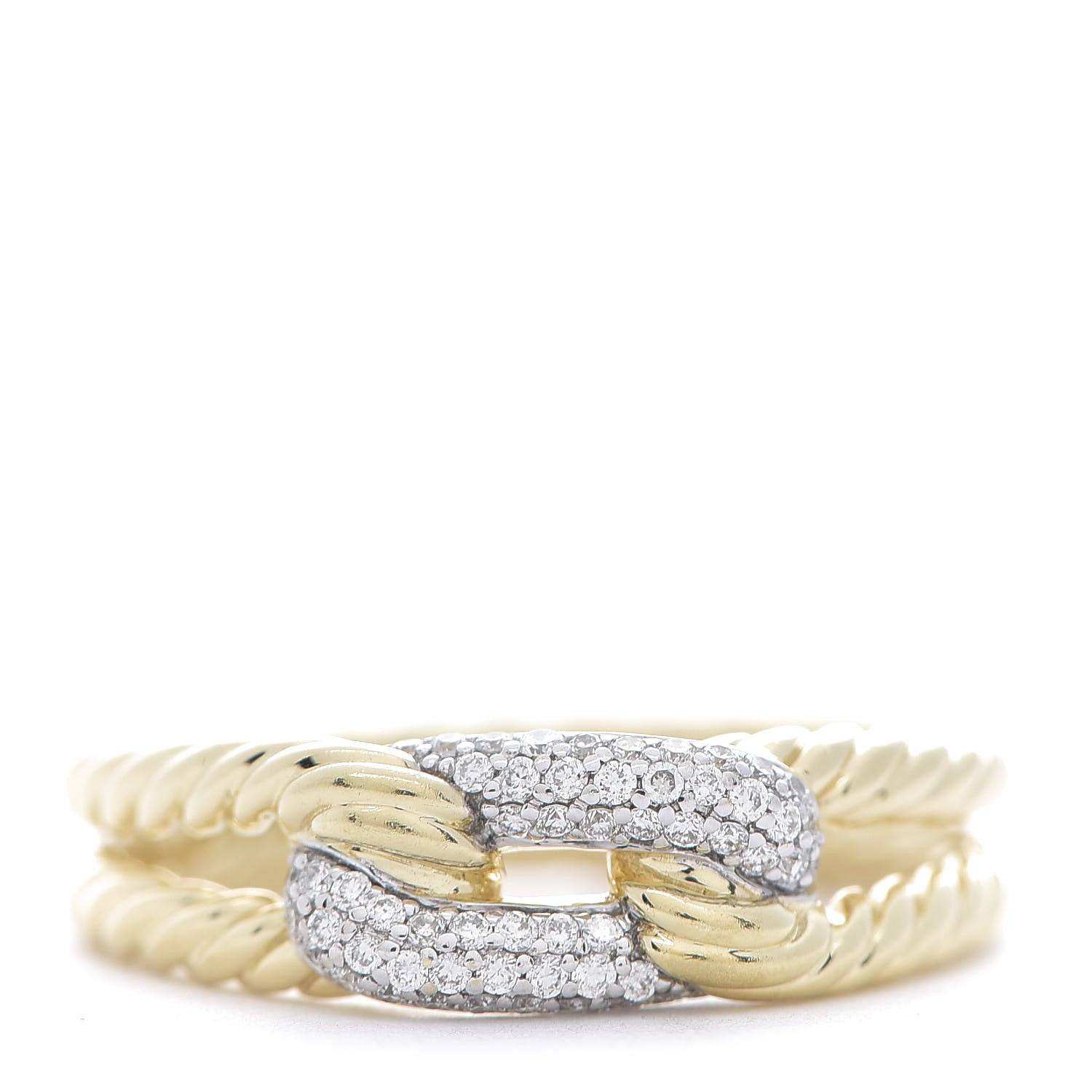 David Yurman 18K Yellow Gold Diamond Petite Loop Ring 52 6 1 of 4