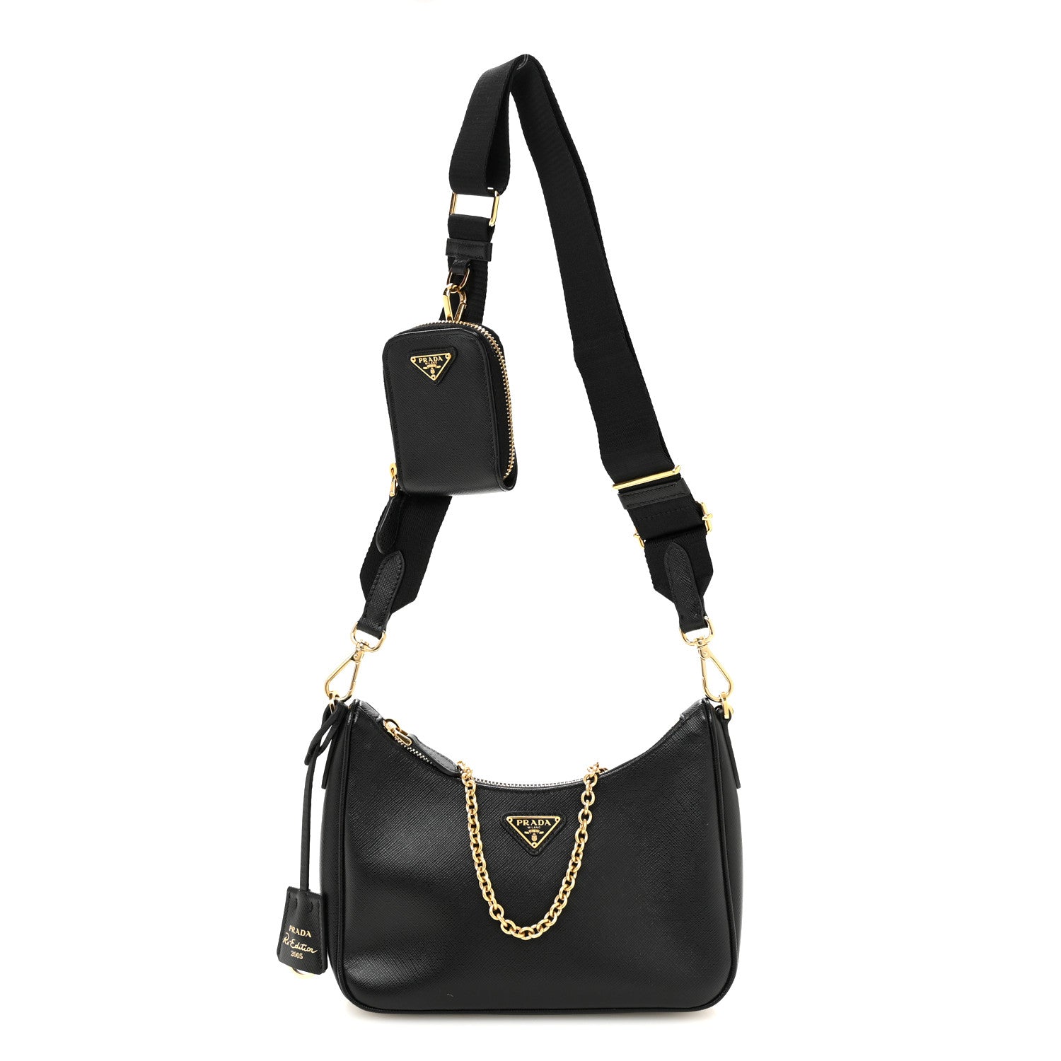 Prada Saffiano Lux Re-Edition 2005 Shoulder Bag Black 1 of 11