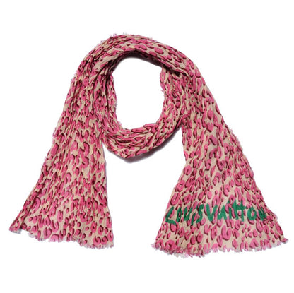 Louis Vuitton Cotton Leopard Pareo Blanc Corail 3 of 7