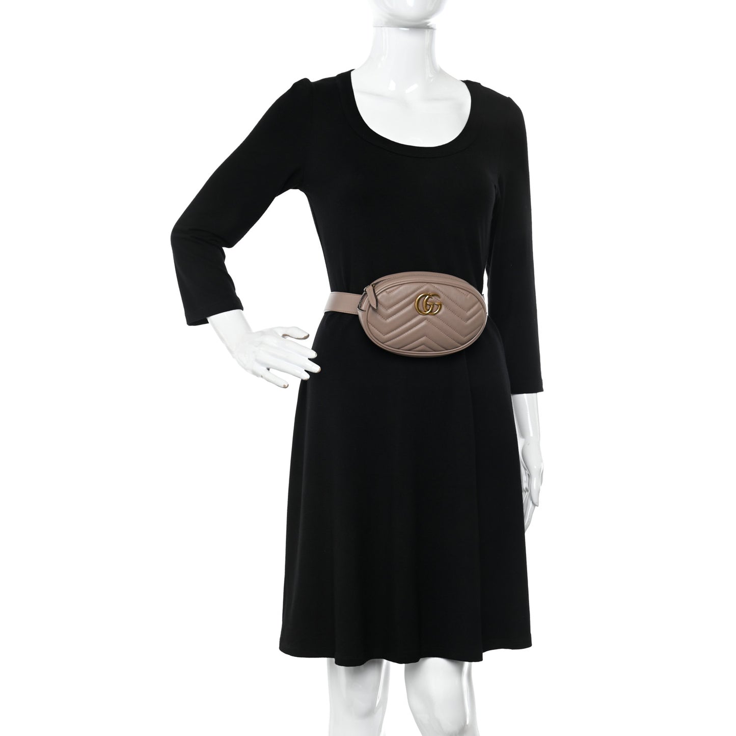 Calfskin Matelasse GG Marmont Belt Bag 85 34 Porcelain Rose