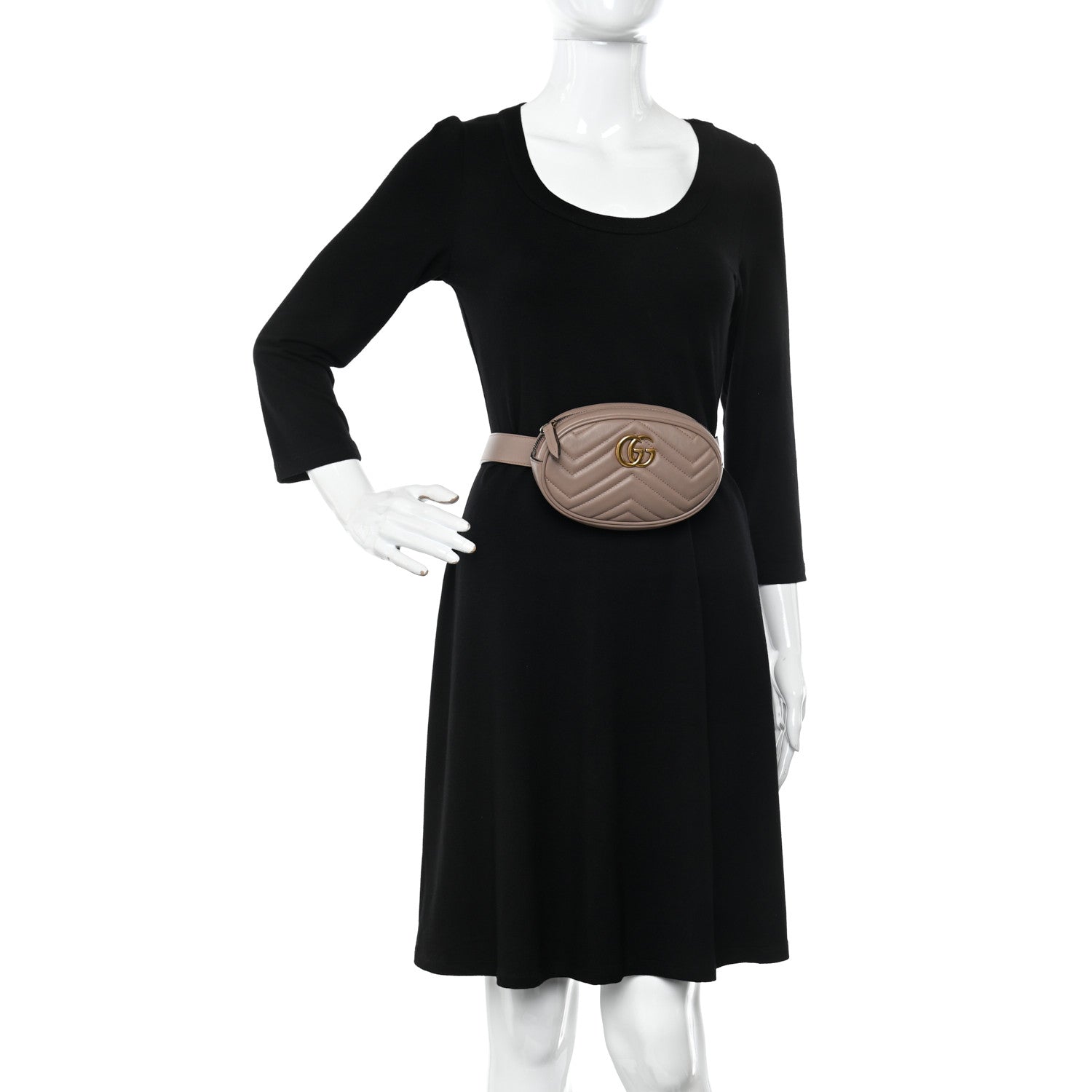 Gucci Calfskin Matelasse GG Marmont Belt Bag 85 34 Porcelain Rose 2 of 11