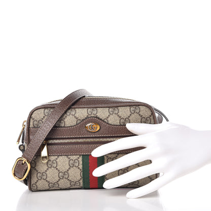 Gucci GG Supreme Monogram Web Mini Ophidia Shoulder Bag Brown 2 of 12