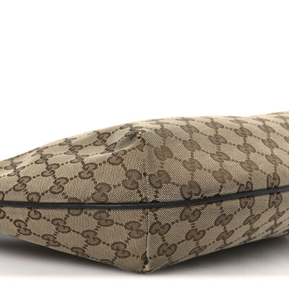 Gucci Monogram Web Medium Half Moon Hobo Dark Brown 9 of 15