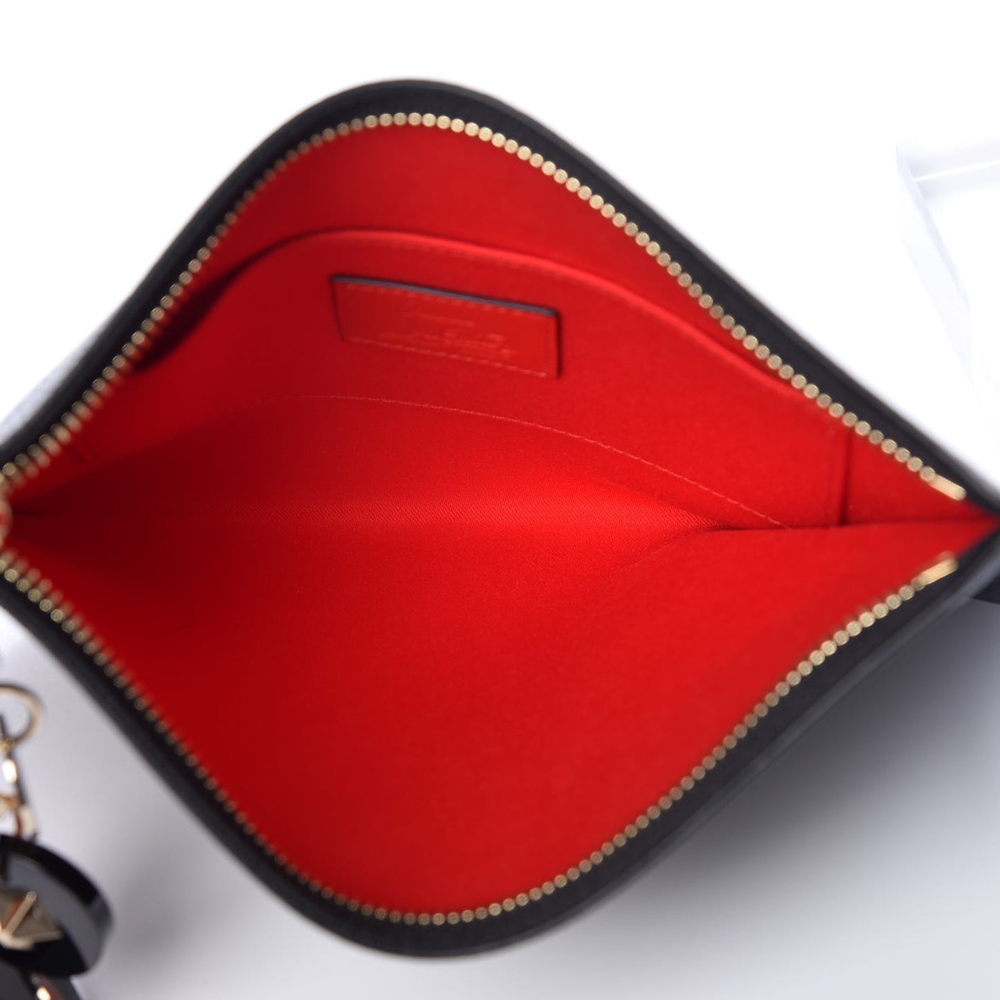 Calfskin Loubicute Charms Clutch Black