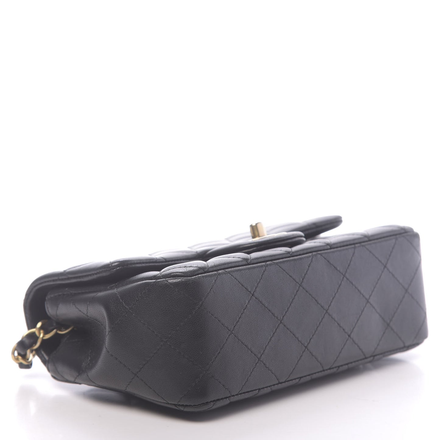 Lambskin Quilted Mini Rectangular Flap Black