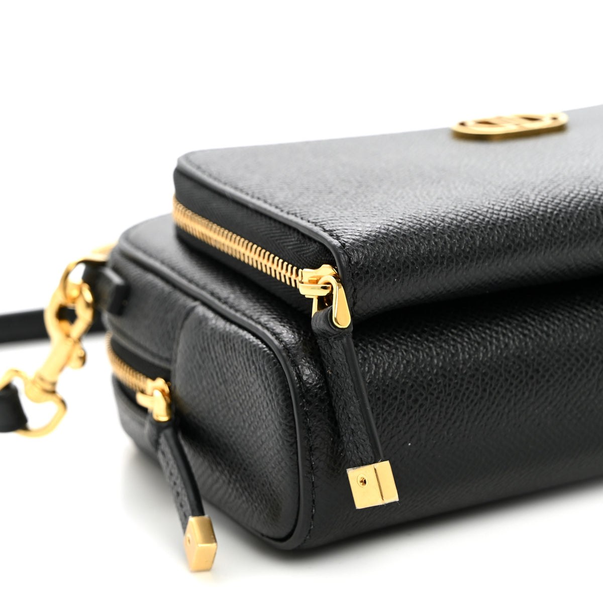 Christian Dior Grained Calfskin Caro Double Pouch Black 8 of 9