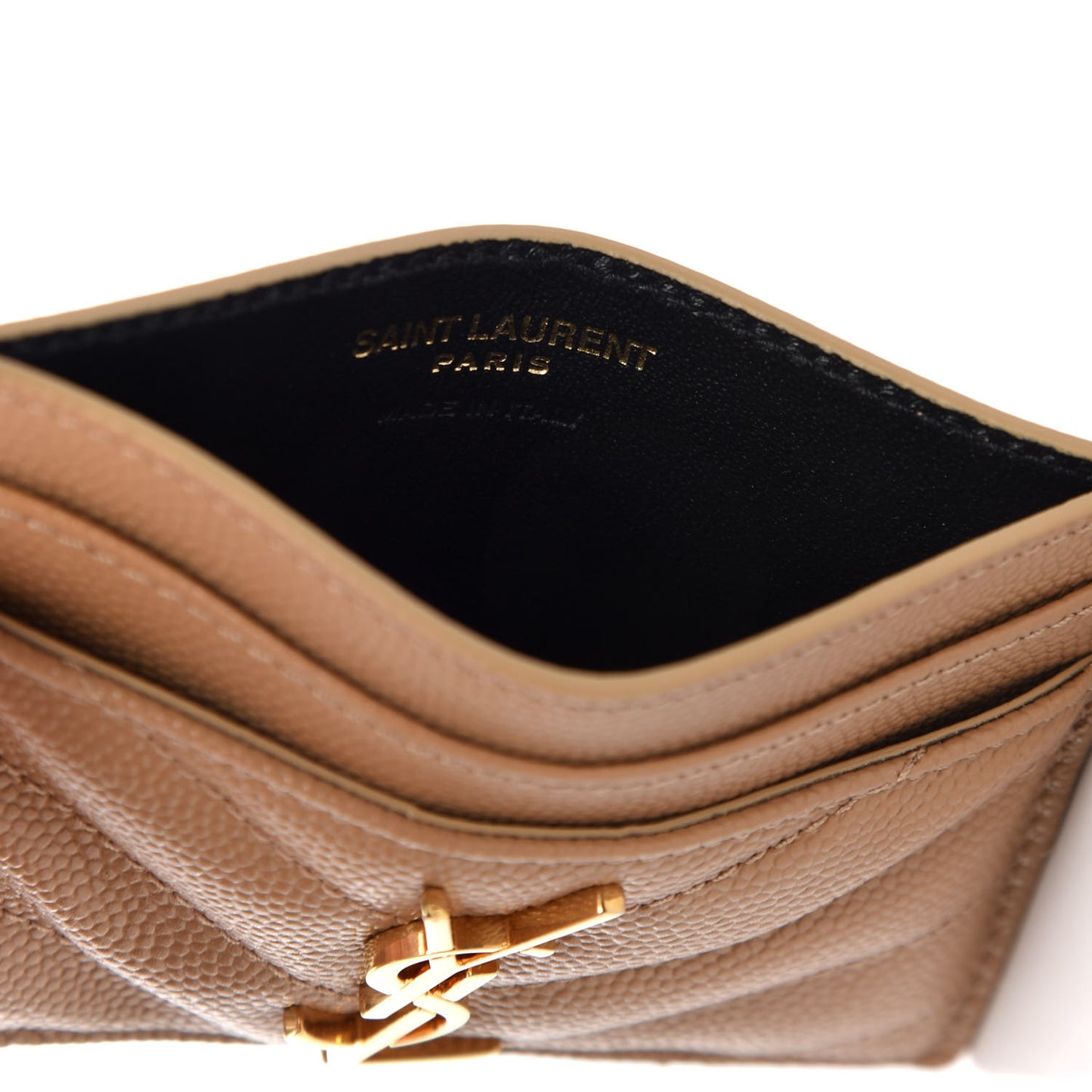 Grain De Poudre Matelasse Chevron Monogram Credit Card Case Cork