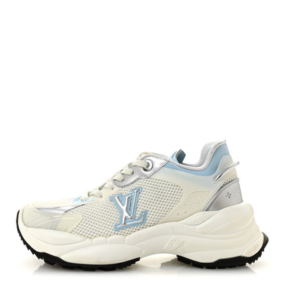 Louis Vuitton Patent Calfskin Technical Mesh Monogram Run 55 Sneakers 37 Bleu Clair 1 of 13