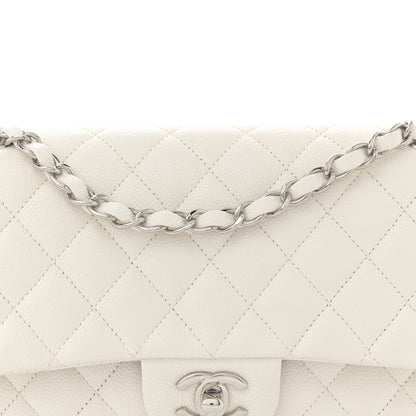 Chanel Caviar Quilted Medium Double Flap White 8 of 11