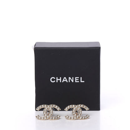 Chanel Crystal CC Earrings Gold 5 of 5