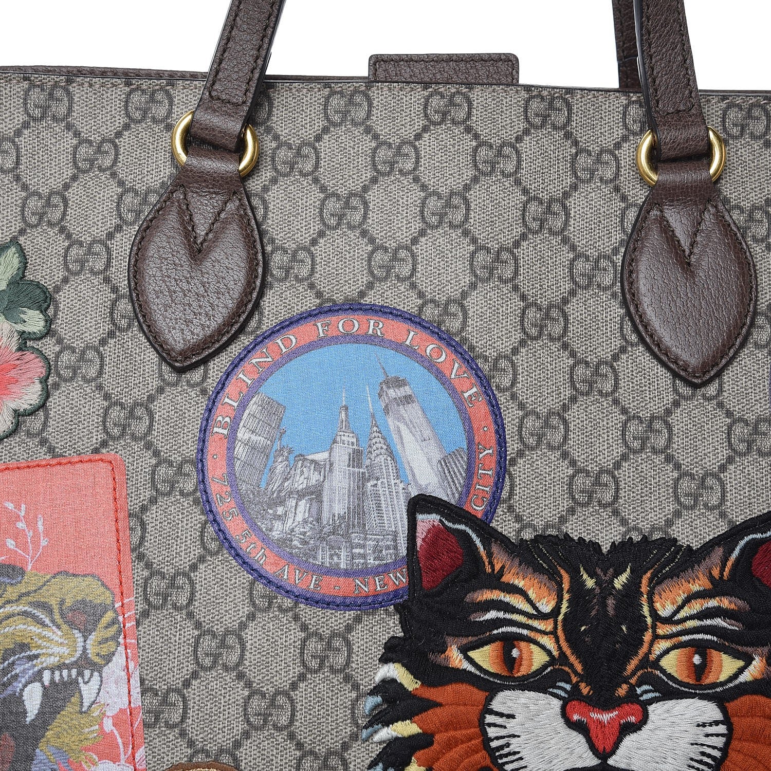 Gucci Soft GG Supreme Monogram Courrier Medium Crossbody Tote Beige New Acero 11 of 13