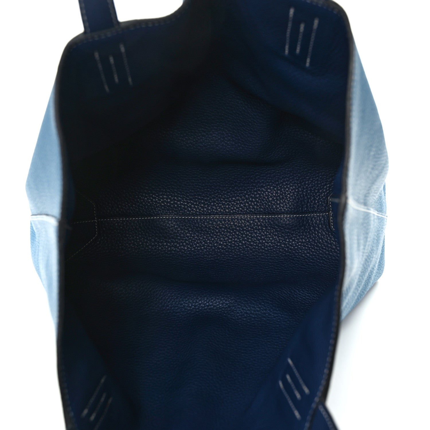 Hermes Taurillon Clemence Double Sens 36 Reversible Tote Deep Bleu Vert Bosphere 9 of 17