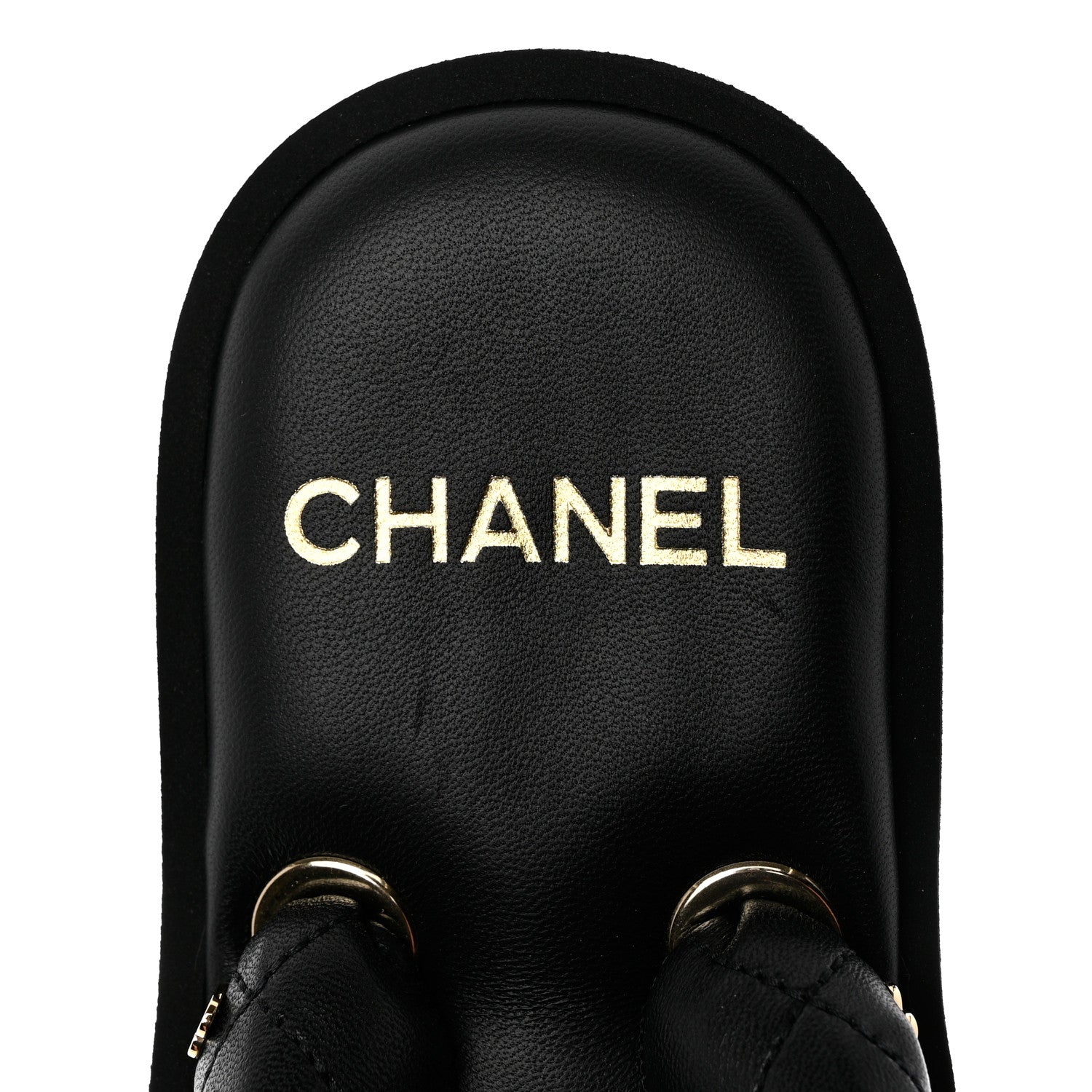 Chanel Lambskin Quilted Padded Charms Thong Sandals 38 Black 7 of 8