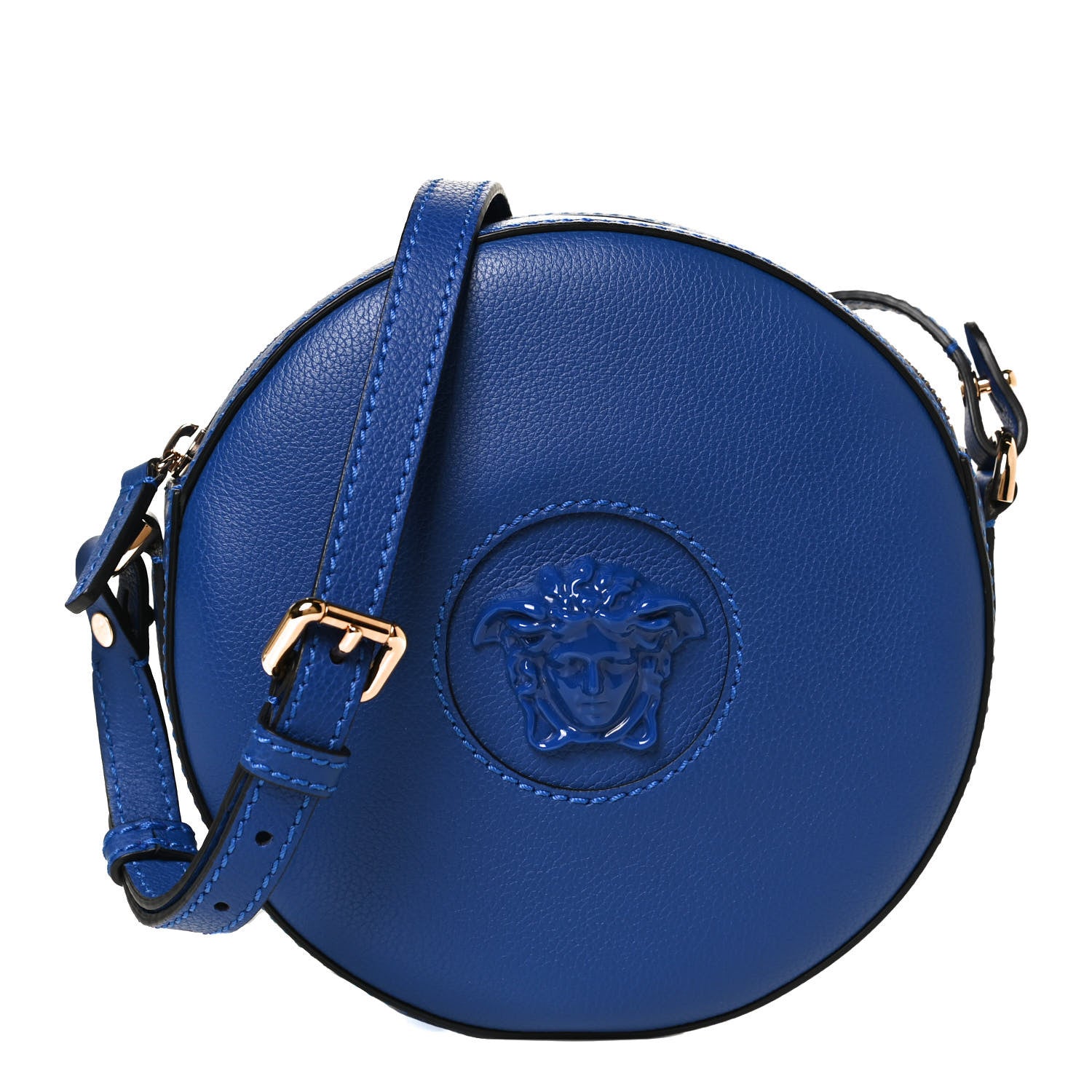 Versace Calfskin La Medusa Round Camera Bag Blue 1 of 11