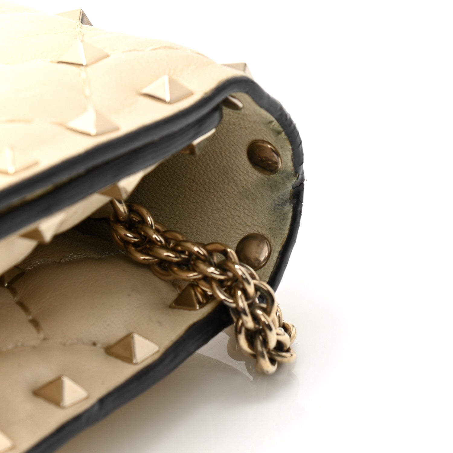 Valentino Garavani Nappa Rockstud Spike Wallet on Chain Light Ivory 12 of 12