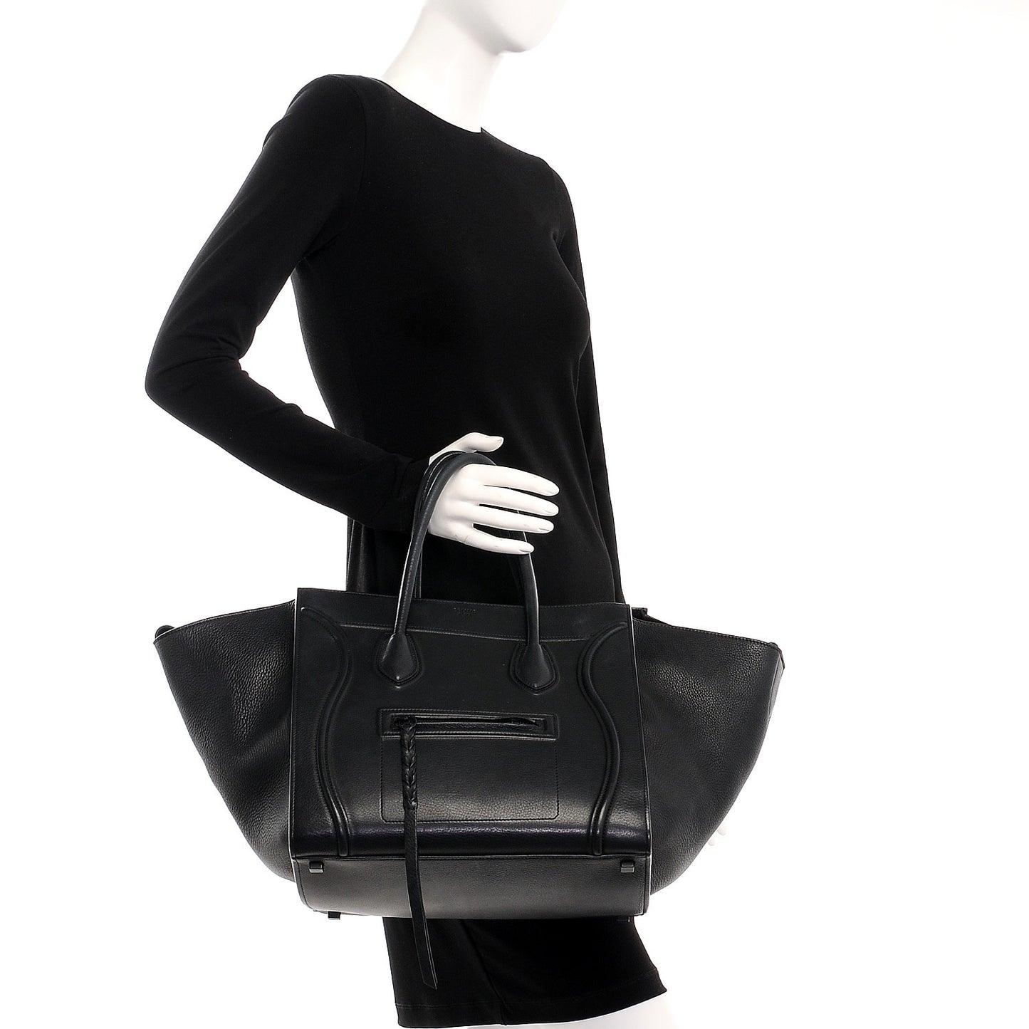 Supple Calfskin Medium Phantom Luggage Black