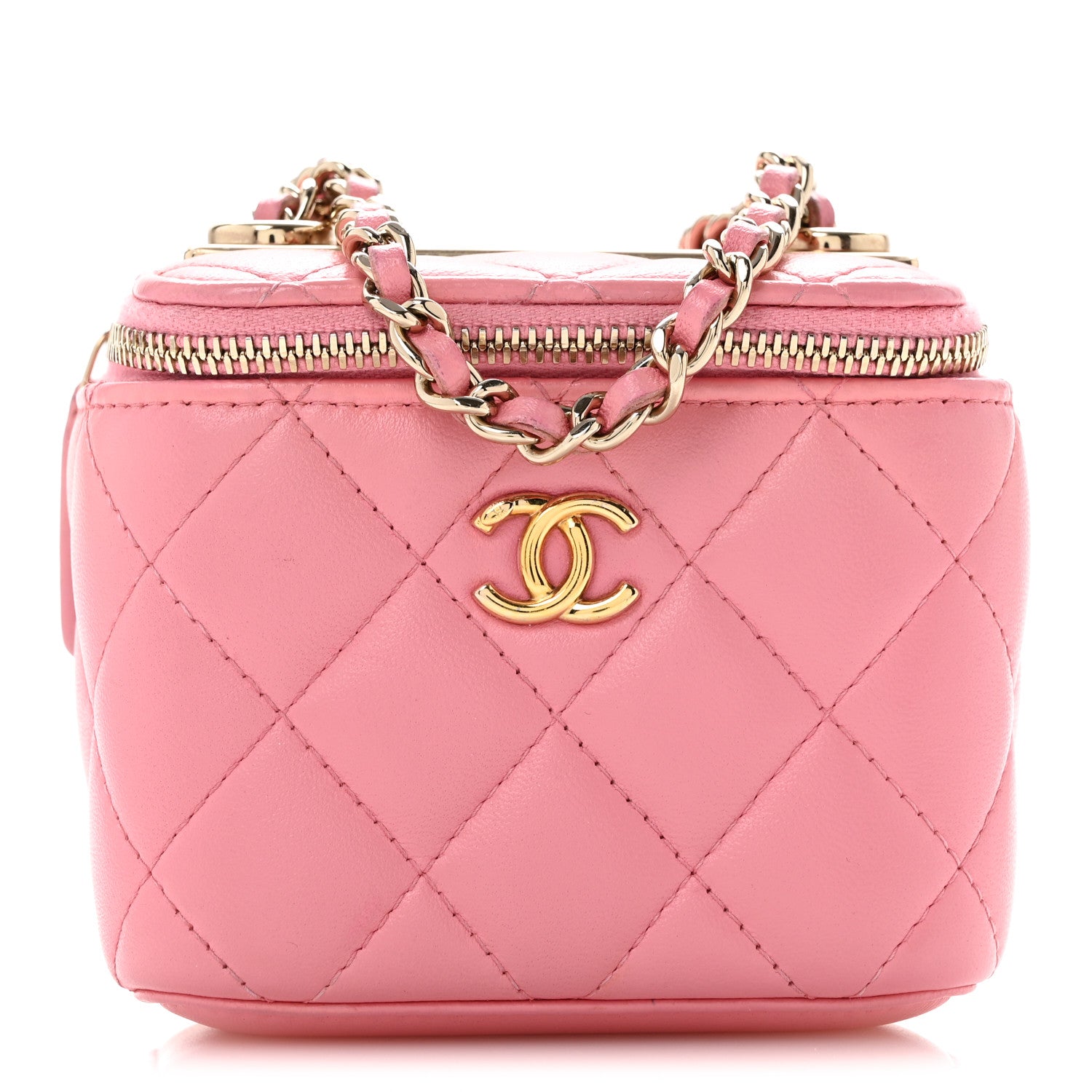 Chanel Lambskin Quilted Trendy Mini Vanity Case With Chain Pale Pink 1 of 14
