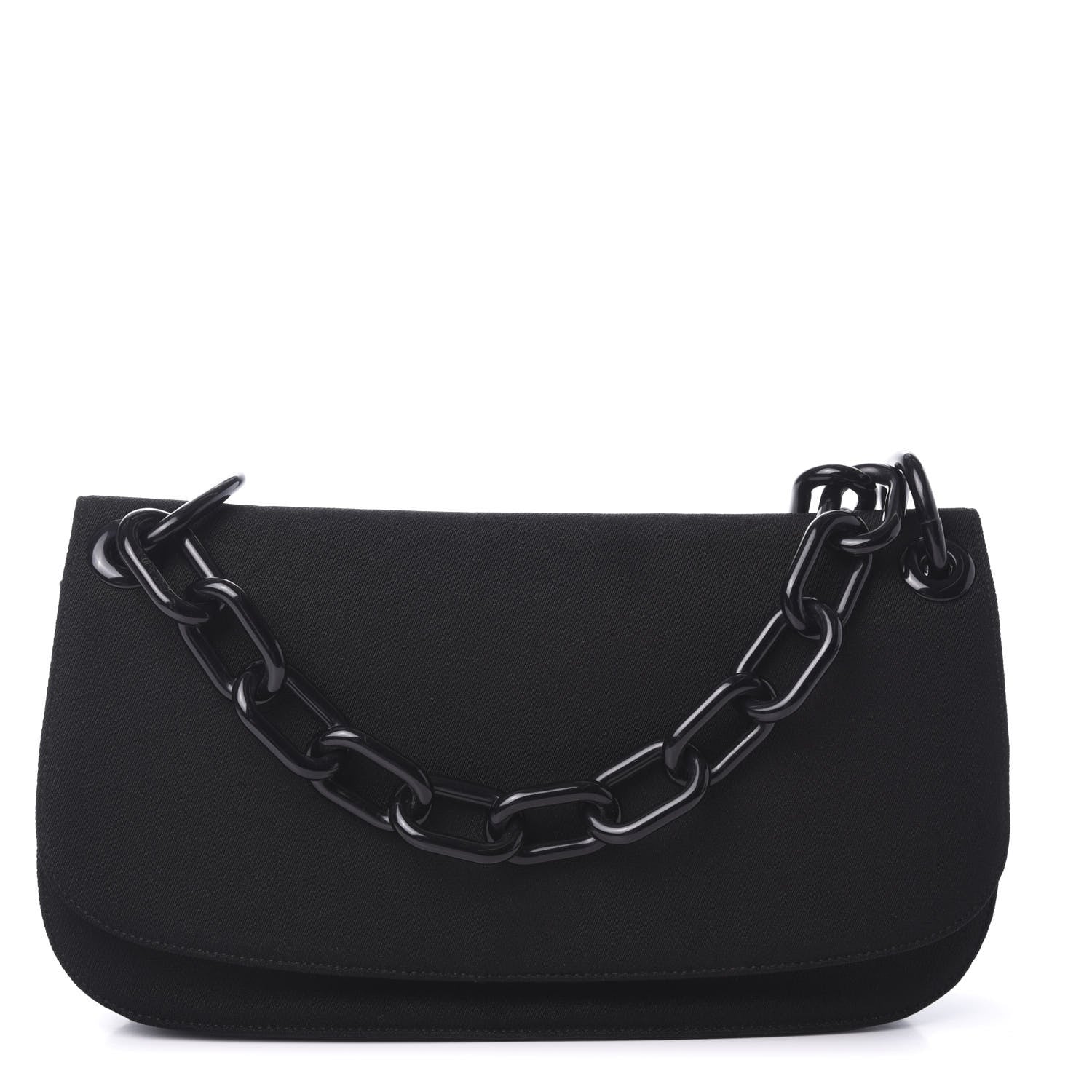 Prada Tessuto Nylon Swing Chain Shoulder Bag Black 1 of 8