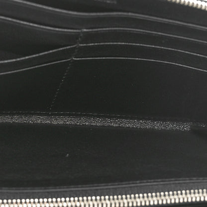 Balenciaga Grained Calfskin Zip Card Case Wallet Black 5 of 9