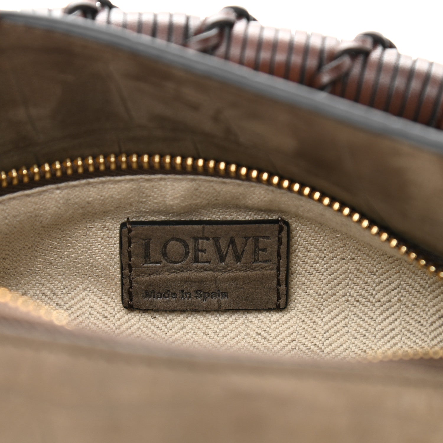 Loewe Nubuck Crocodile Embossed Small Puzzle Bag Olive 6 of 9