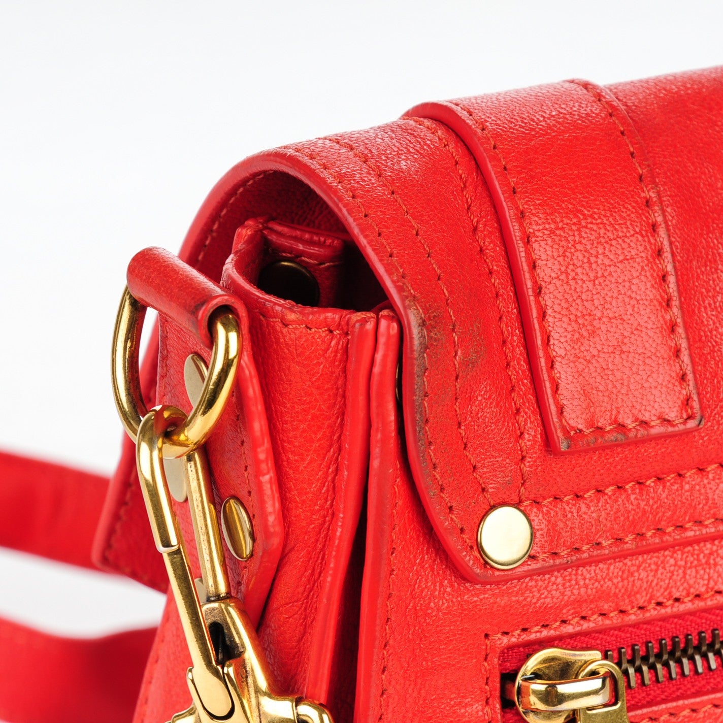 Lambskin PS1 Mini Pouch Messenger Fire Red