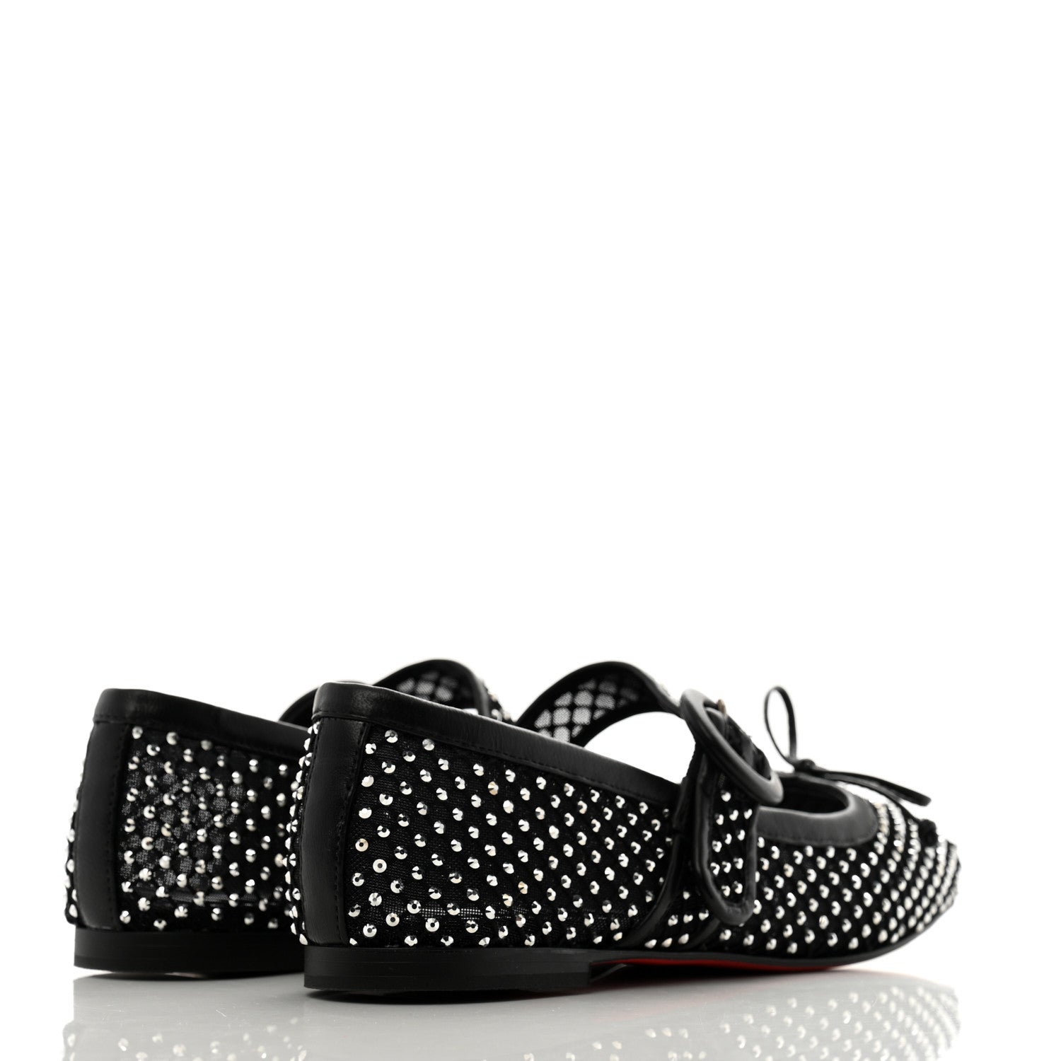 Christian Louboutin Crystal Mamastrapitina Strass Mesh Ballerina Flats 36.5 Black 5 of 9