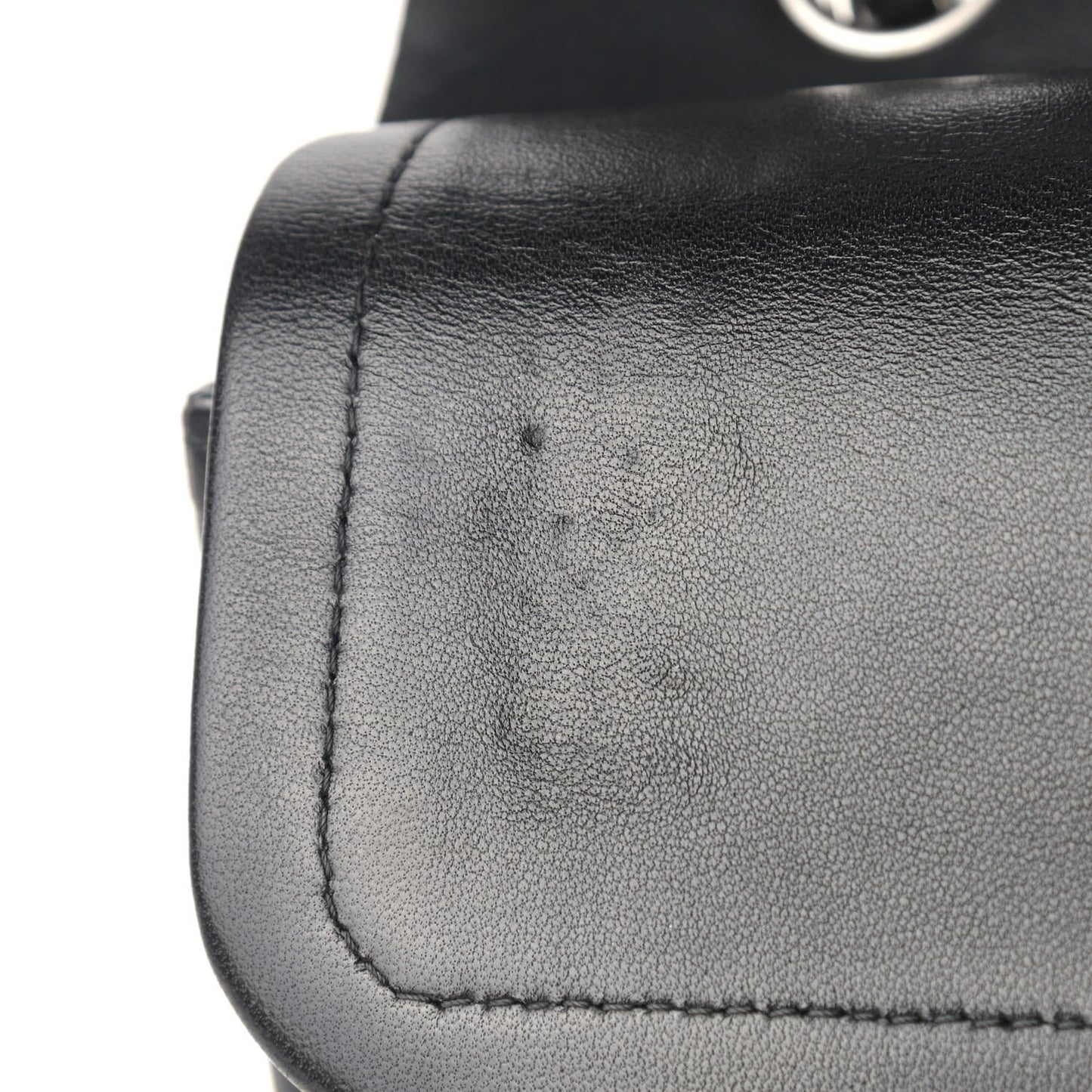 Lambskin Quilted Medium Double Flap Black