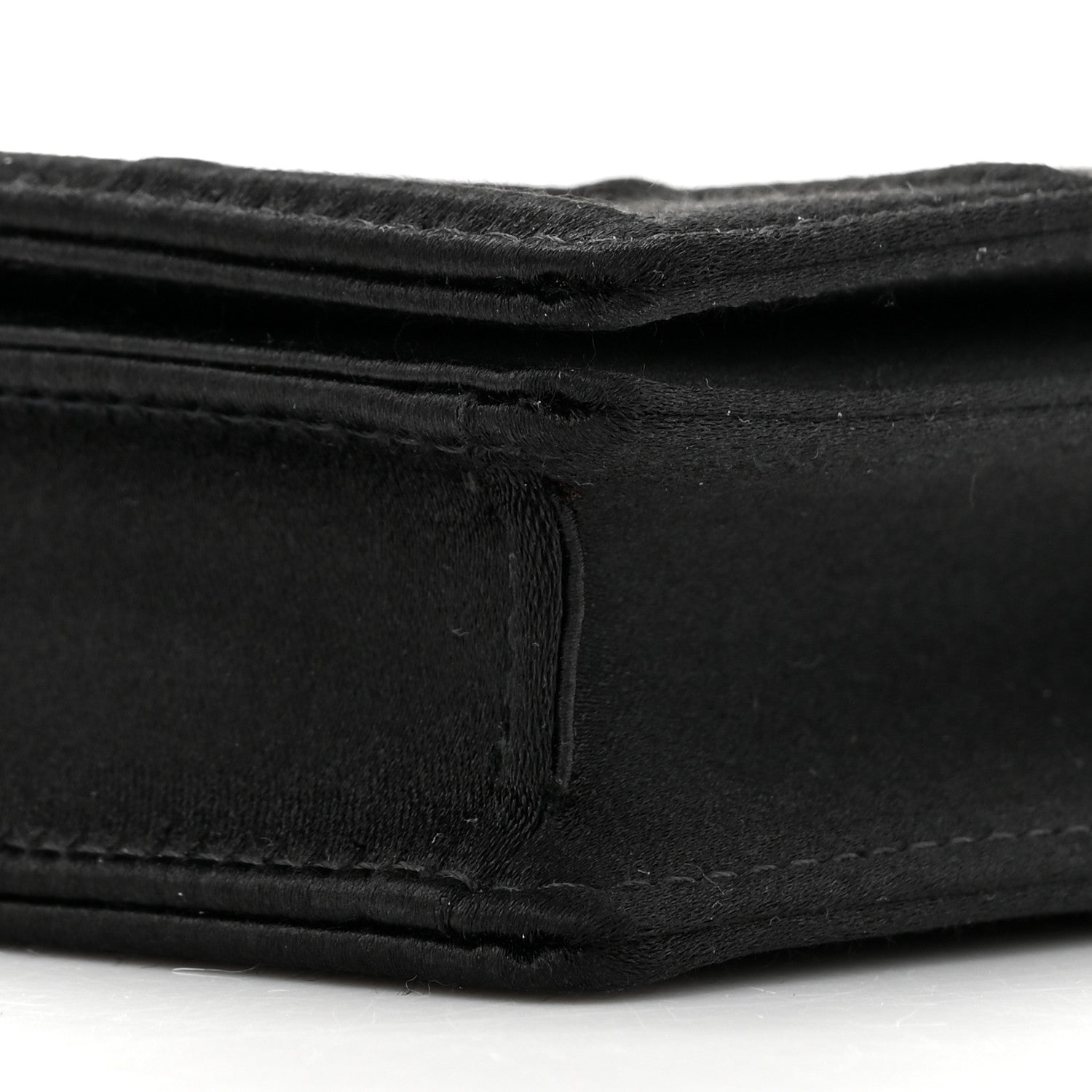 Christian Dior Satin Diorama Wallet on Chain Pouch Black 9 of 10