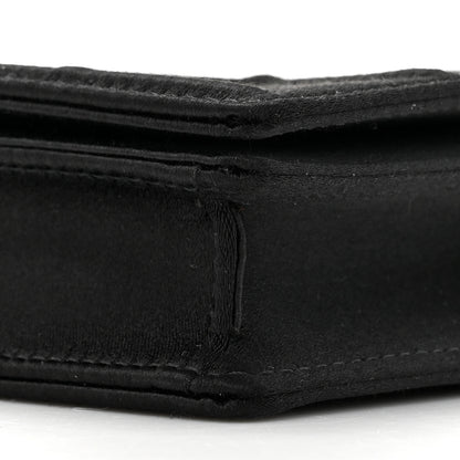 Christian Dior Satin Diorama Wallet on Chain Pouch Black 9 of 10