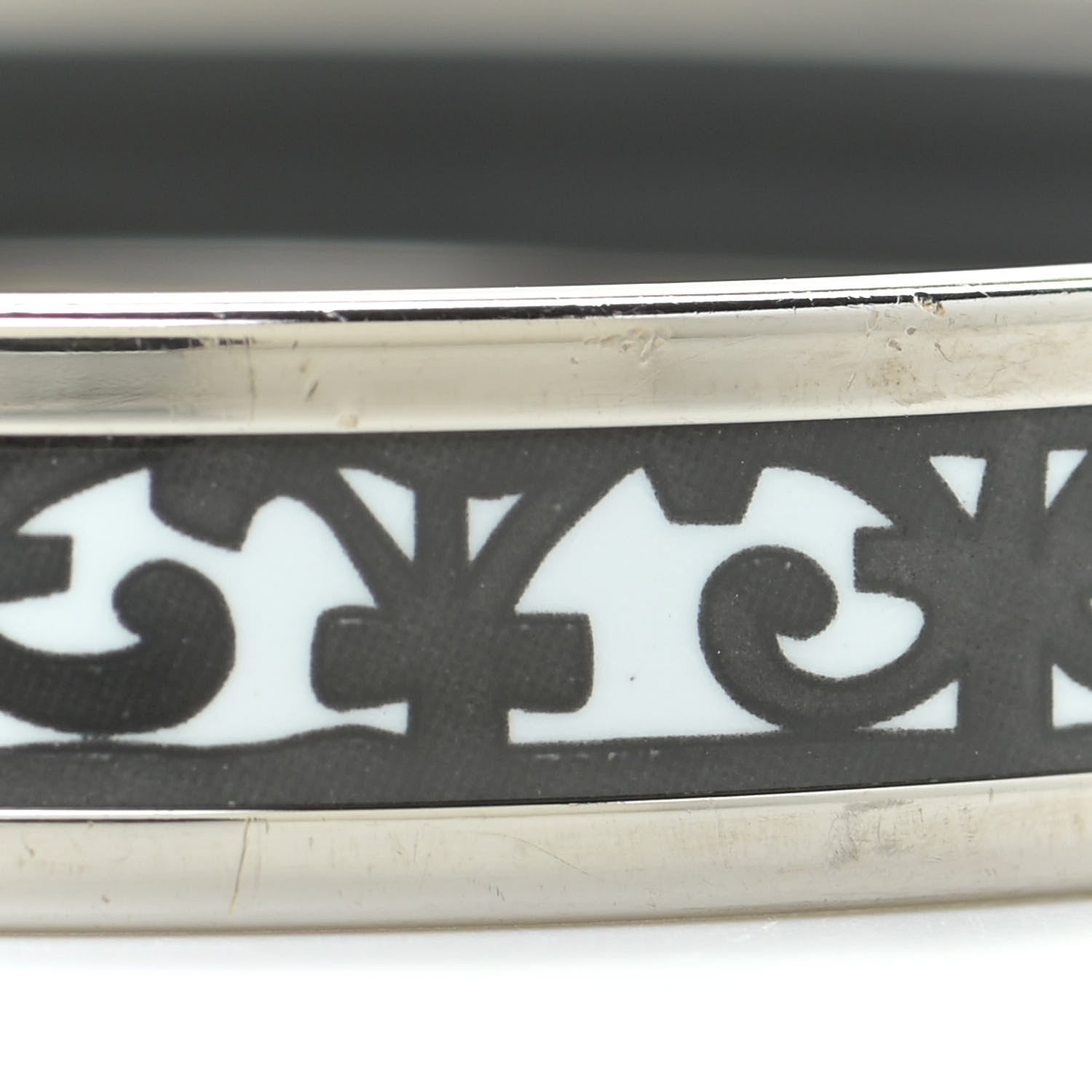 Hermes Enamel Printed Narrow Balcons Du Guadalquivir Bracelet 65 Black 6 of 6