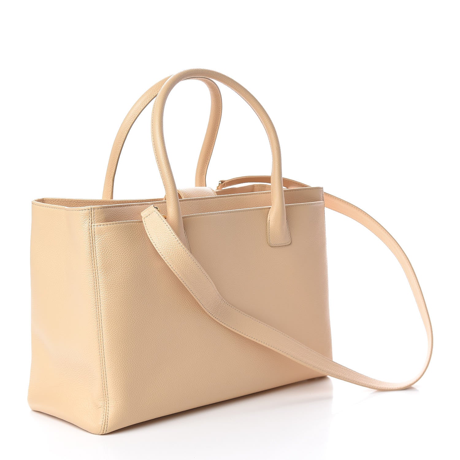Chanel Calfskin Cerf Executive Shopper Tote Beige Clair 3 of 13